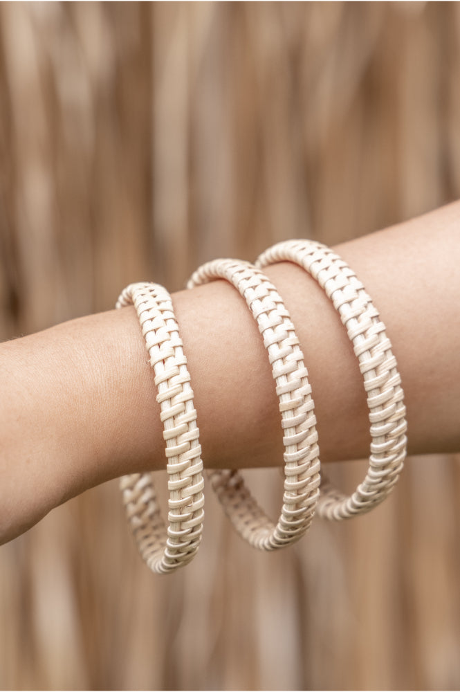 Flat Weave Rattan Bangle