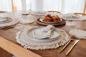 Round Macrame Placemat and Coaster Set of 4