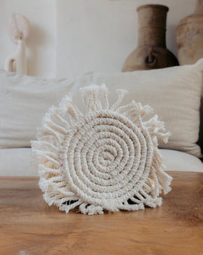 Round Macrame Placemat and Coaster Set of 4