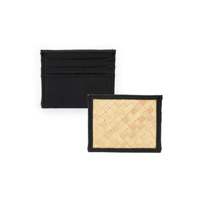 Cove Rattan & Leather Card Sleeve Wallet PREORDER