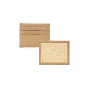 Cove Rattan & Leather Card Sleeve Wallet PREORDER