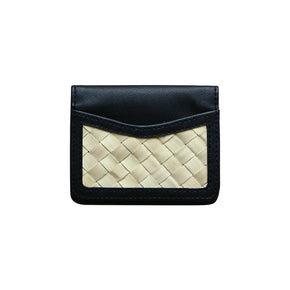 Cove Rattan & Leather Compact Wallet PREORDER