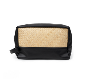 Cove Rattan & Leather Toiletry Bag PREORDER