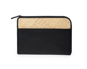 Cove Rattan & Leather Organization Pouch PREORDER