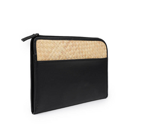 Cove Rattan & Leather Organization Pouch PREORDER