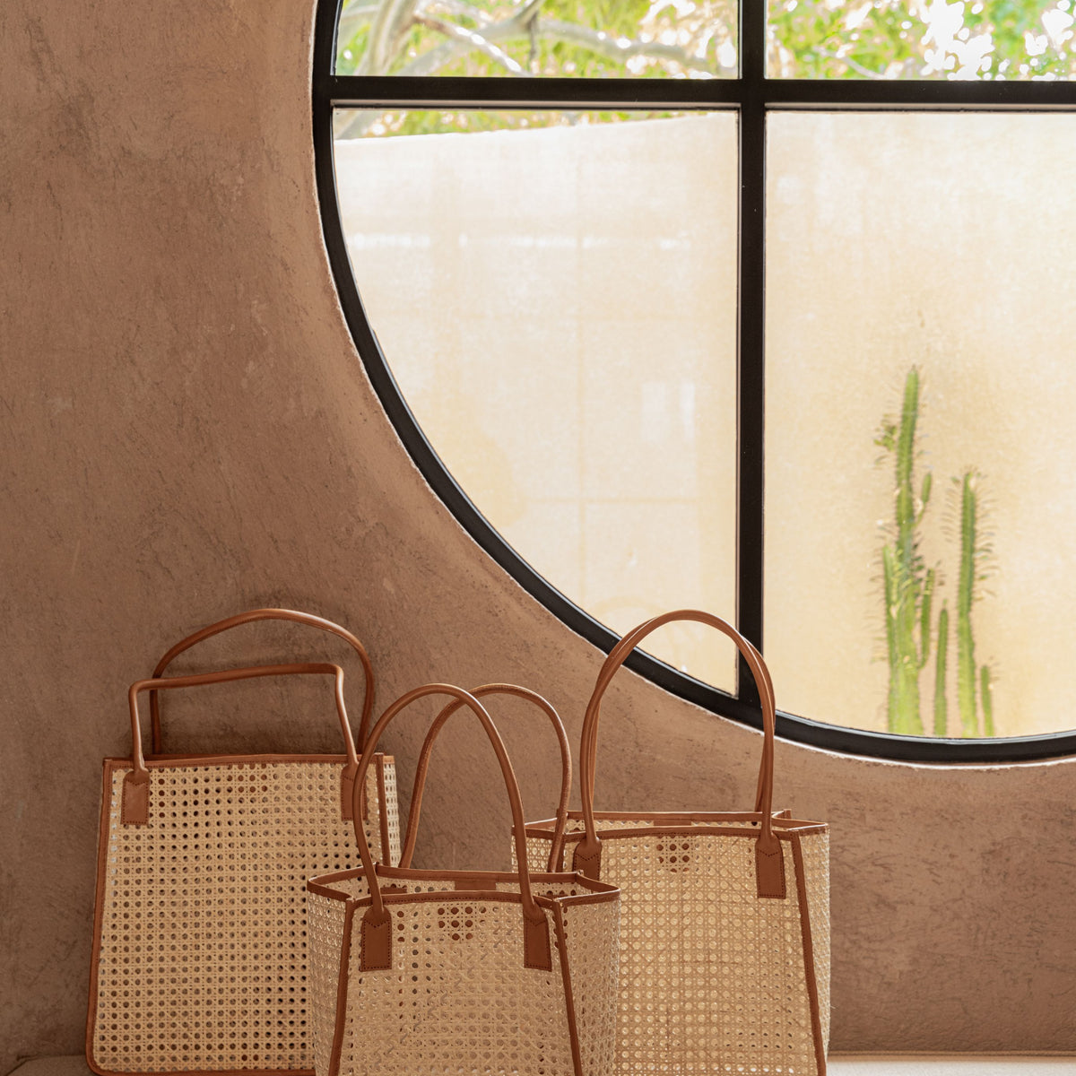 Citra Leather and Rattan Tote Bag PREORDER