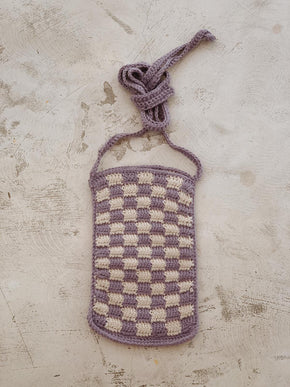 Checkered Crochet Phone Sling Bag