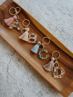 Wildflower Letter Keychain