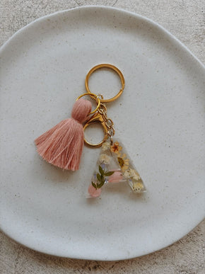 Wildflower Letter Keychain