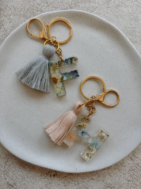 Wildflower Letter Keychain