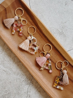 Wildflower Letter Keychain