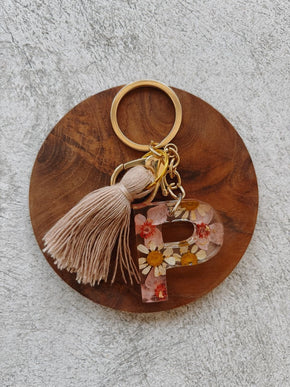 Wildflower Letter Keychain