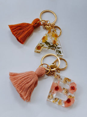 Wildflower Letter Keychain