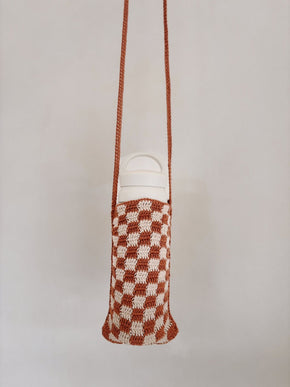 Checkered Crochet Phone Sling Bag