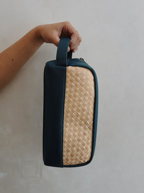 Cove Rattan & Leather Toiletry Bag PREORDER